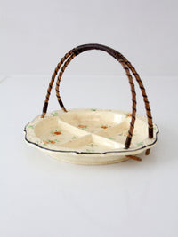 vintage Japanese floral porcelain serving dish