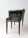 antique Neoclassical settee with velvet upholstery