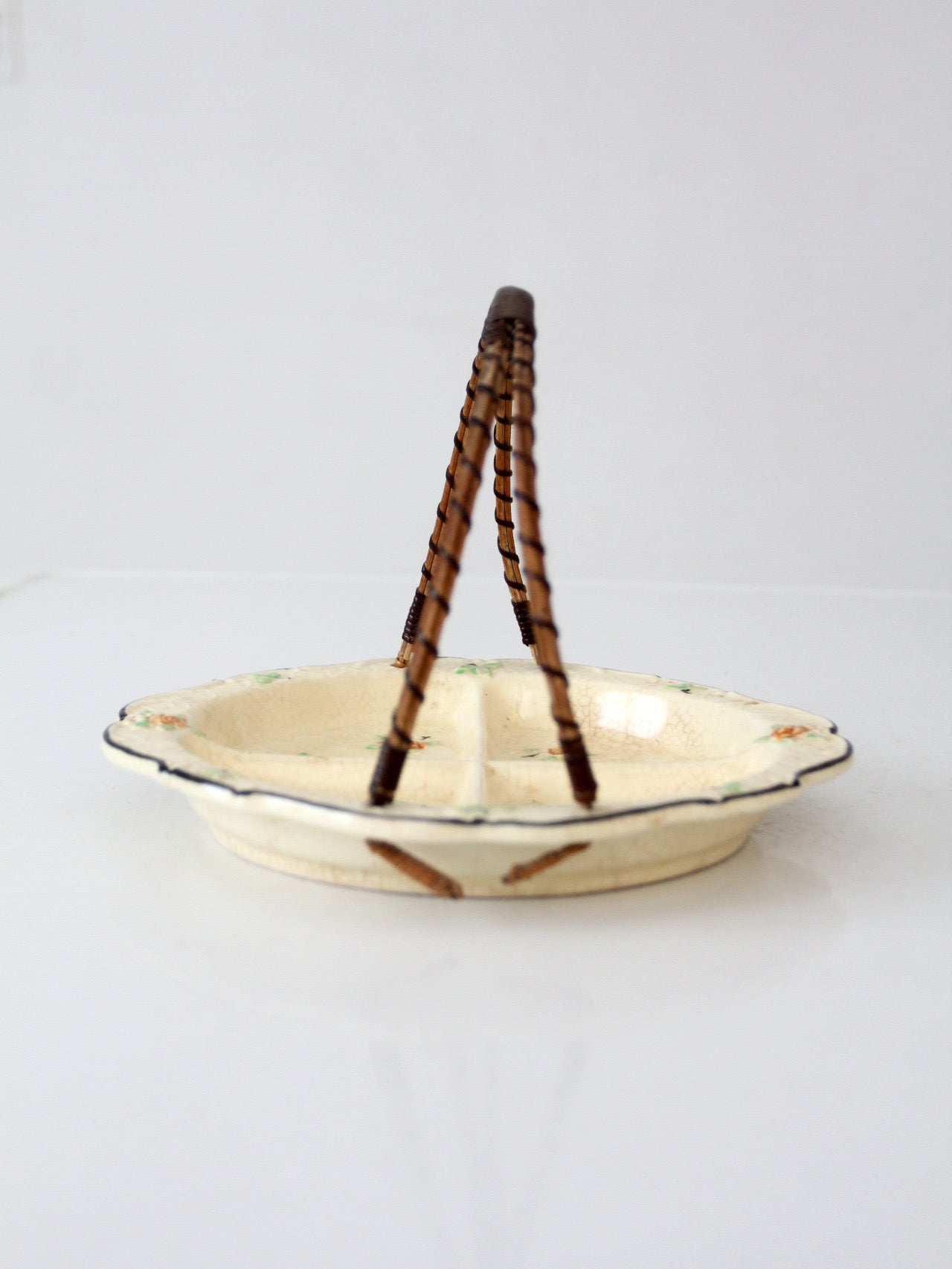 vintage Japanese floral porcelain serving dish