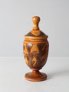 vintage carved wooden jar