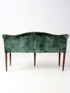 antique Neoclassical settee with velvet upholstery