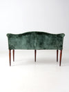 antique Neoclassical settee with velvet upholstery