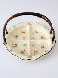 vintage Japanese floral porcelain serving dish