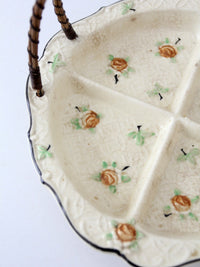 vintage Japanese floral porcelain serving dish