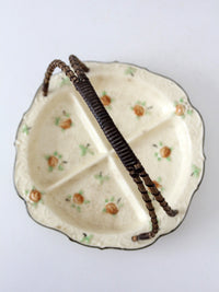 vintage Japanese floral porcelain serving dish