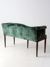 antique Neoclassical settee with velvet upholstery