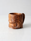vintage monkey pod tiki mug