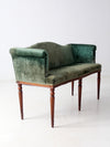 antique Neoclassical settee with velvet upholstery