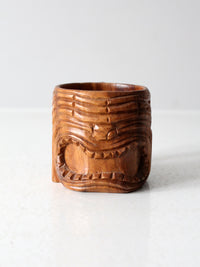 vintage monkey pod tiki mug