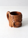 vintage monkey pod tiki mug