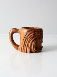 vintage monkey pod tiki mug
