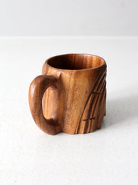 vintage monkey pod tiki mug