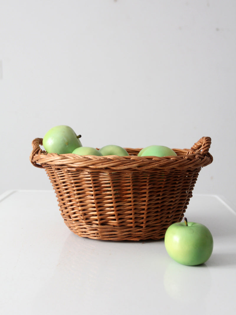 vintage woven harvest basket