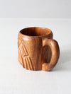vintage monkey pod tiki mug