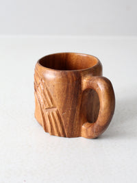 vintage monkey pod tiki mug