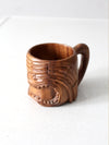 vintage monkey pod tiki mug