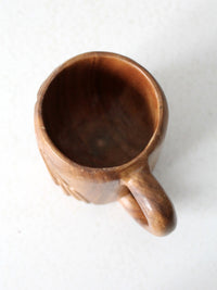 vintage monkey pod tiki mug