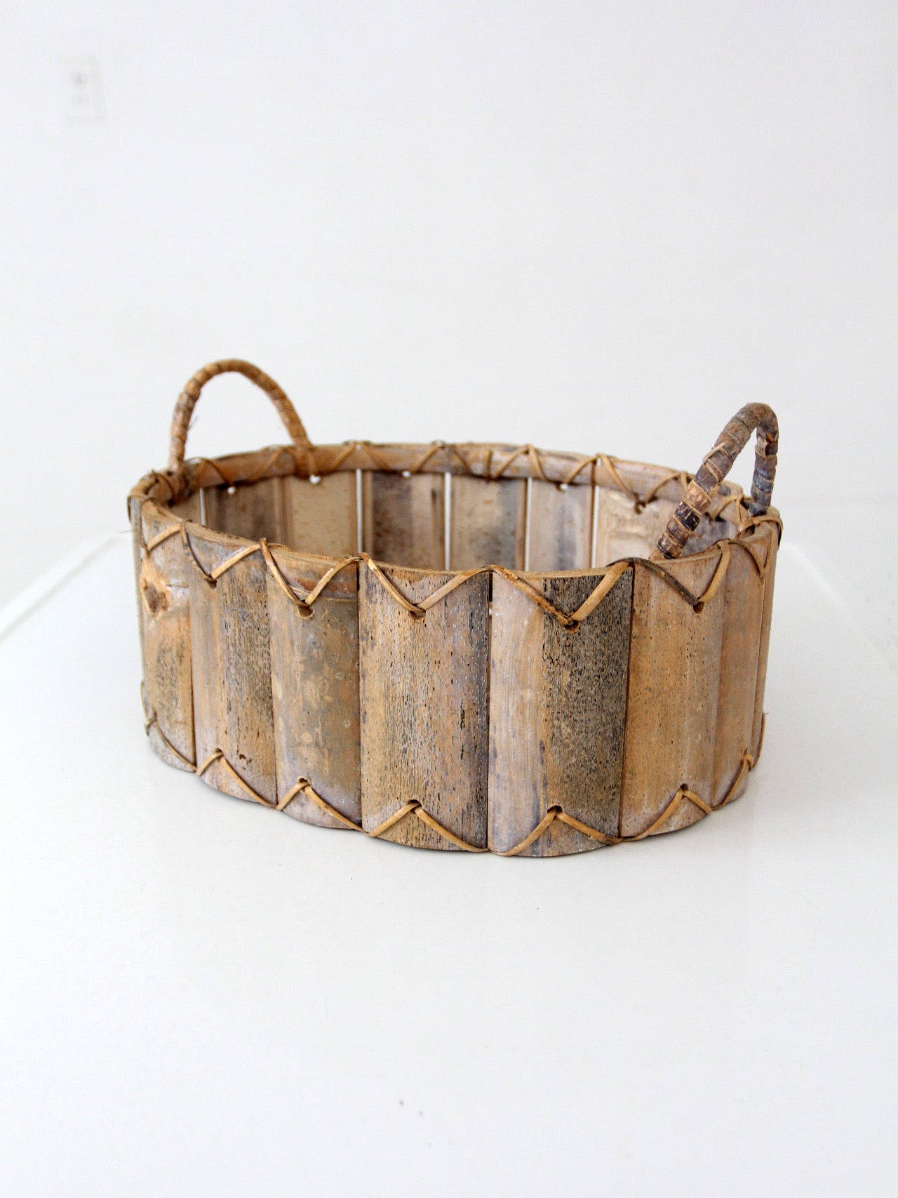 vintage bentwood gathering basket