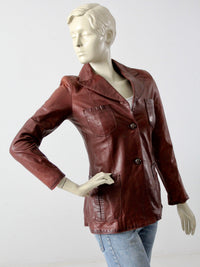 vintage Crae Carlyle leather blazer jacket
