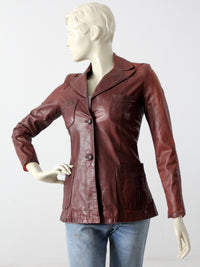 vintage Crae Carlyle leather blazer jacket