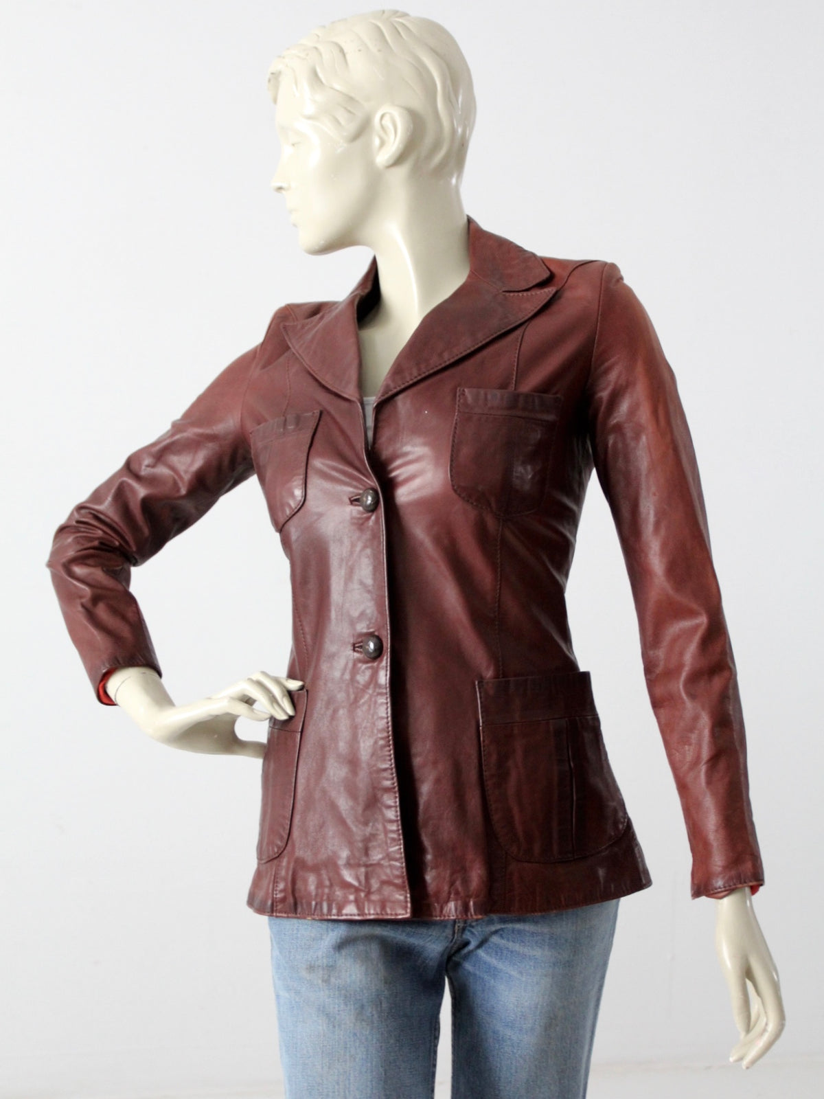 vintage Crae Carlyle leather blazer jacket