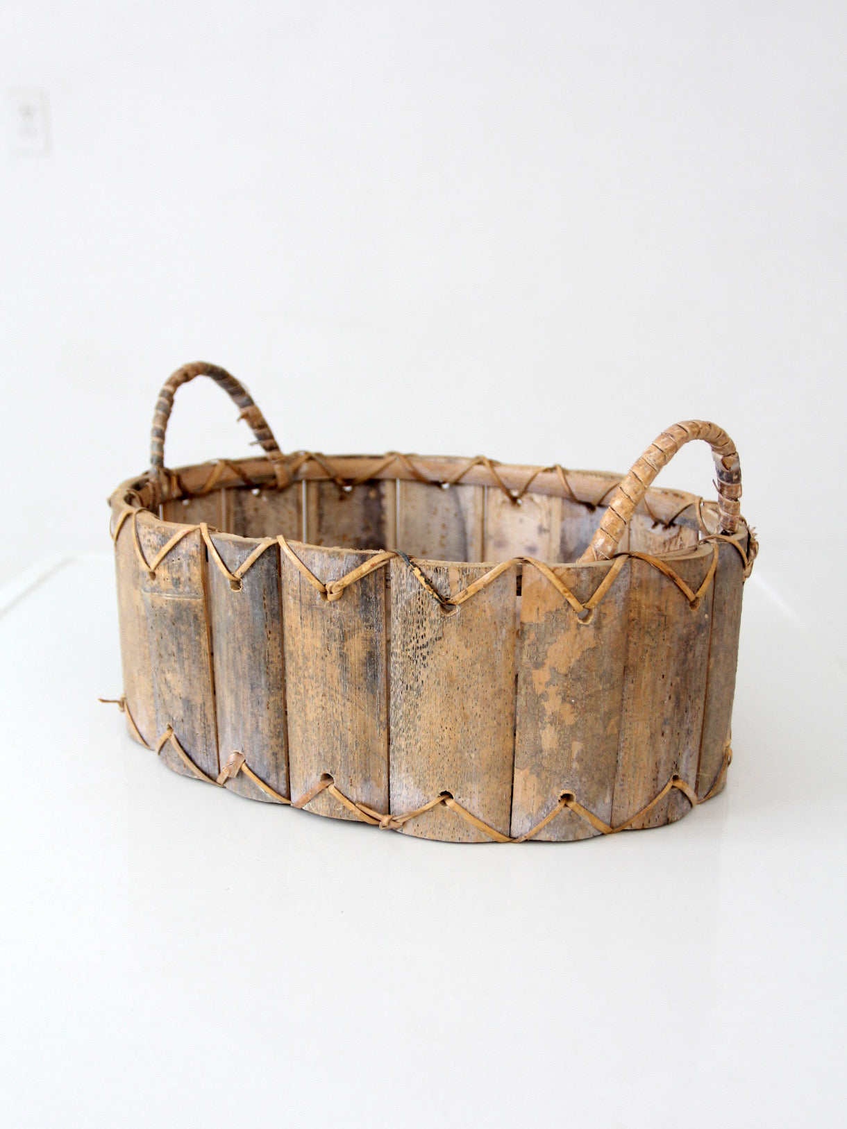 vintage bentwood gathering basket
