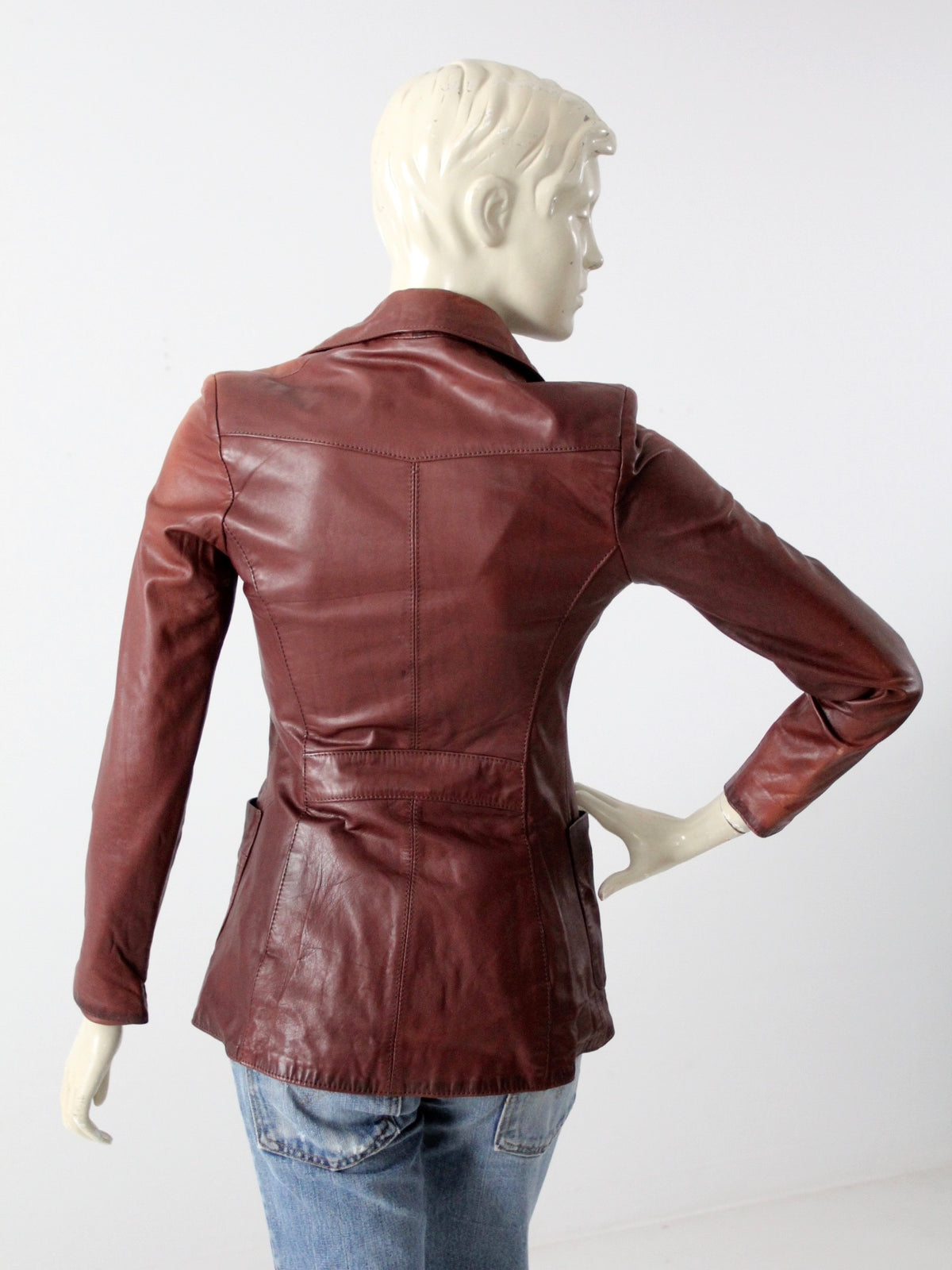 vintage Crae Carlyle leather blazer jacket