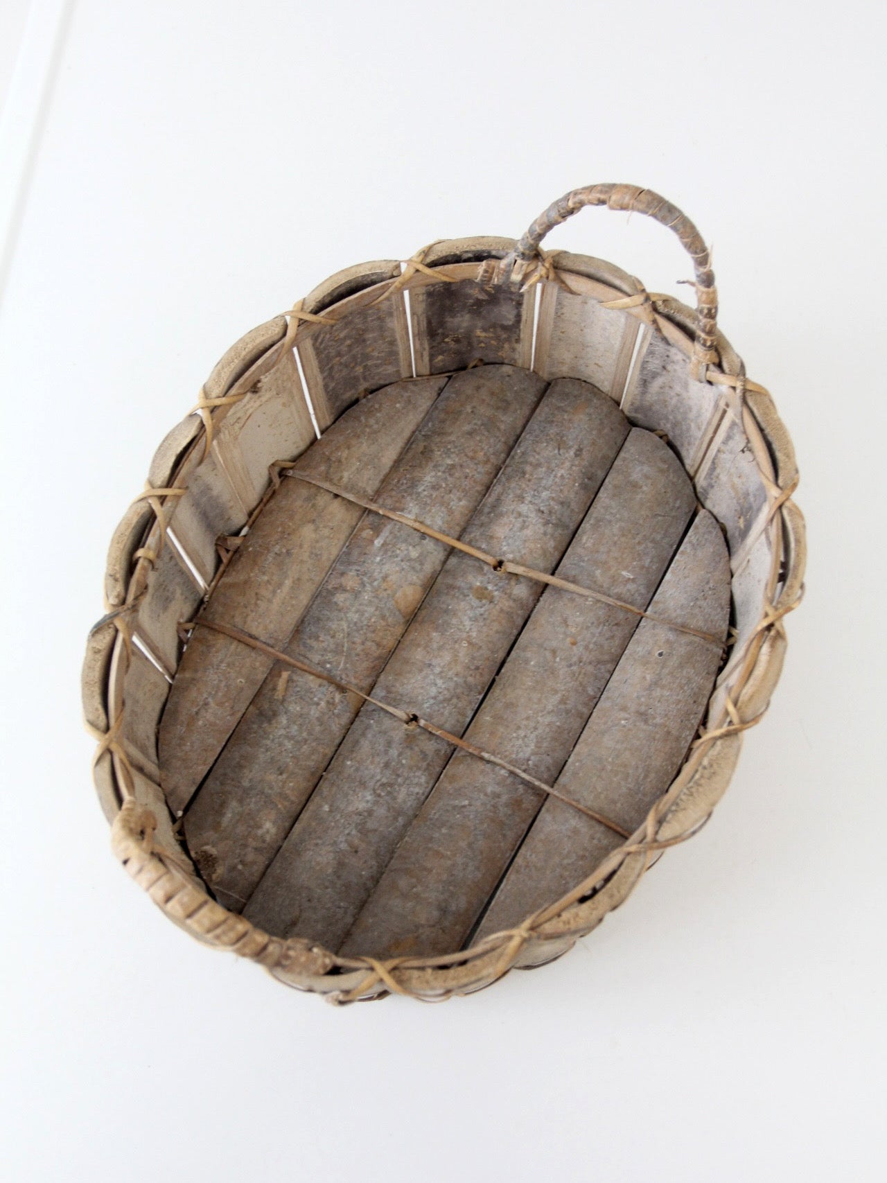 vintage bentwood gathering basket