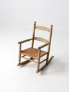 antique kid's splint weave seat rocking chair