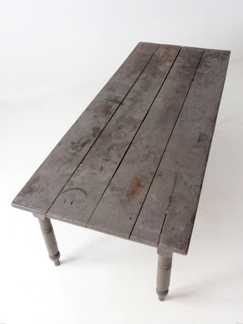 antique primitive wood farm table