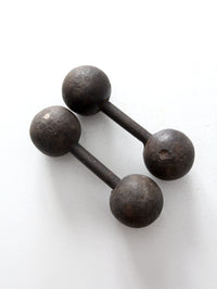 antique cast iron dumbbell hand weights pair