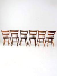 antique primitive plank seat chairs set of 6