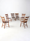 antique primitive plank seat chairs set of 6