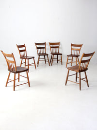 antique primitive plank seat chairs set of 6