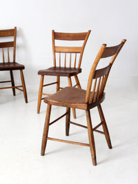 antique primitive plank seat chairs set of 6