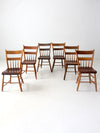 antique primitive plank seat chairs set of 6