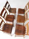 antique primitive plank seat chairs set of 6