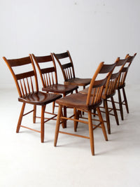 antique primitive plank seat chairs set of 6