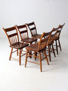 antique primitive plank seat chairs set of 6