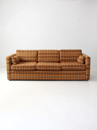 mid-century plaid tweed sofa