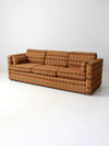 mid-century plaid tweed sofa