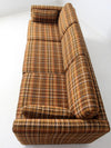 mid-century plaid tweed sofa