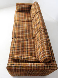 mid-century plaid tweed sofa
