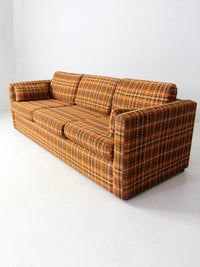 mid-century plaid tweed sofa