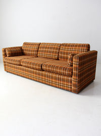 mid-century plaid tweed sofa