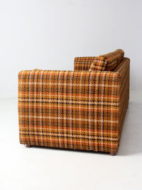 mid-century plaid tweed sofa