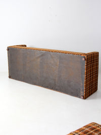 mid-century plaid tweed sofa