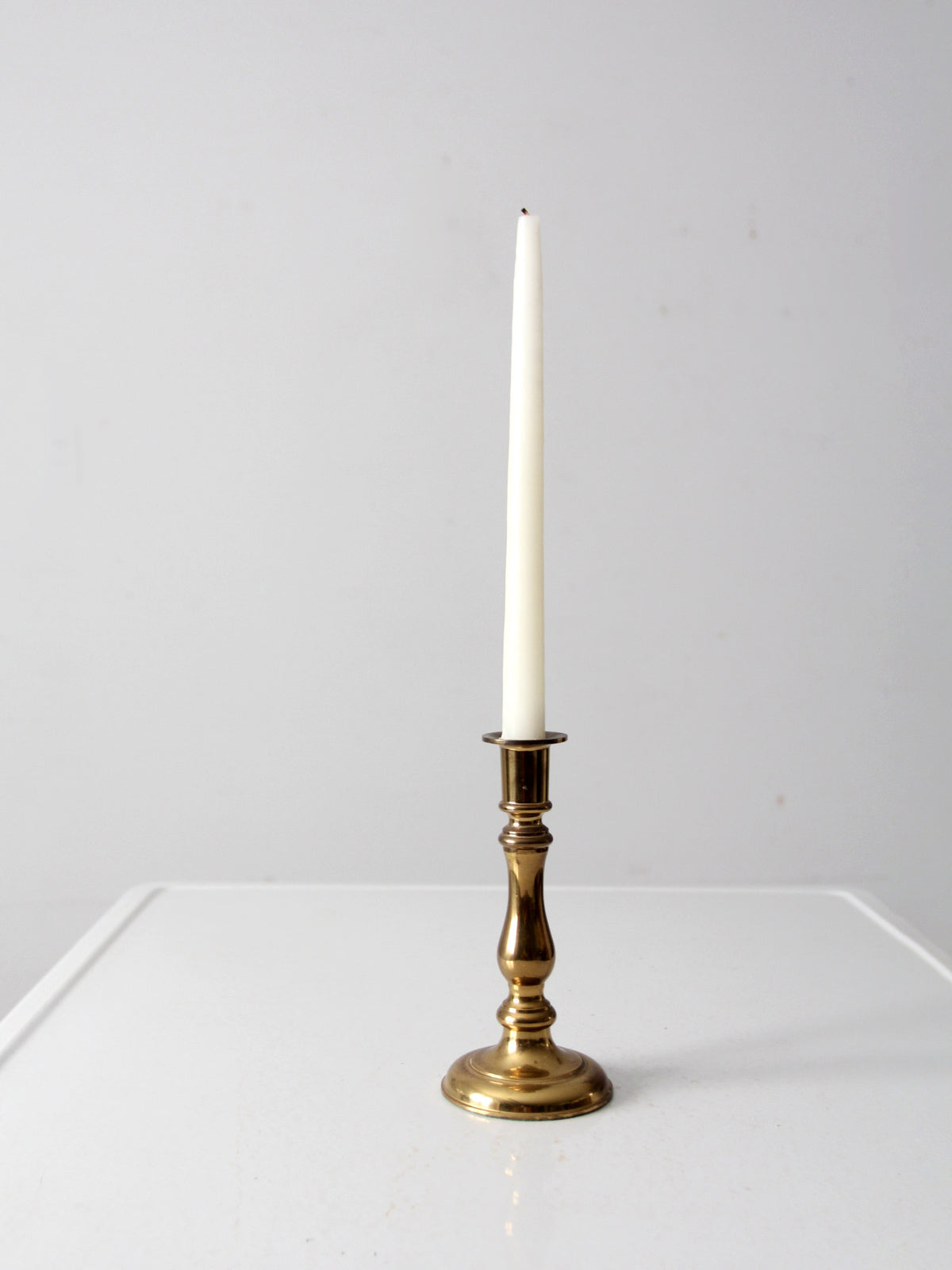 vintage brass adjustable candle holder