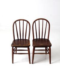 antique Webster Mfg Co children's chair pair