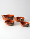 vintage Tlaquepaque Mexican pottery bowl set of 4